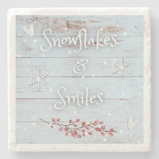 Snowflakes and Smiles Coaster Stenen Onderzetter