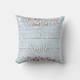 Snowflakes and Smiles Decretive Pillow Kussen