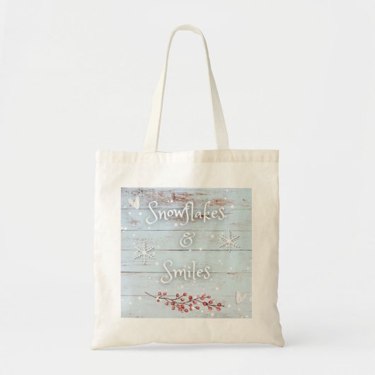 Snowflakes and Smiles Tote Tote Bag (Voorkant)