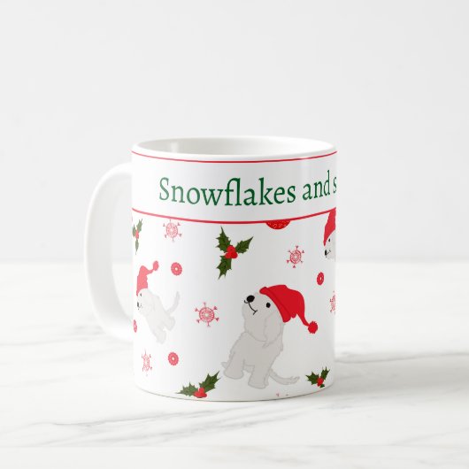 Snowflakes and snuggles koffiemok (Voorkant links)