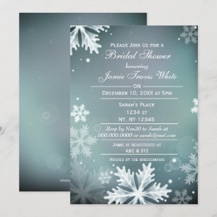 Snowflakes Aqua Winter Vrijgezellenfeest nodigen Kaart