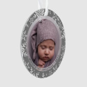 Snowflakes Baby eerste kerstnaam Jaar Foto Ornament (voorkant)