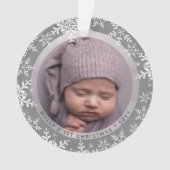 Snowflakes Baby eerste kerstnaam Jaar Foto Ornament (voorkant)