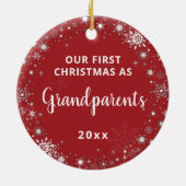 Snowflakes Baby Foto eerste kerstfeestdag Keramisch Ornament (Achterkant)