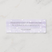 Snowflakes Baby shower Diaper Raffle Mini Visitekaartje (Achterkant)