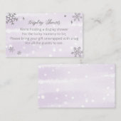 Snowflakes Baby shower Display Shower Informatiekaartje (Voorkant / Achterkant)