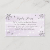 Snowflakes Baby shower Display Shower Informatiekaartje (Voorkant)
