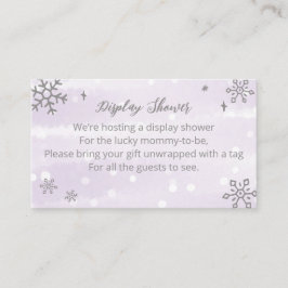 Snowflakes Baby shower Display Shower Informatiekaartje