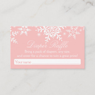  Snowflakes Baby shower Luier Raffle Ticket Informatiekaartje