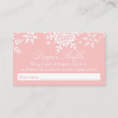  Snowflakes Baby shower Luier Raffle Ticket Informatiekaartje (Voorkant)