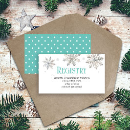 Snowflakes Baby shower Registry Informatiekaartje