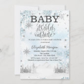 Snowflakes Baby shower van het bosgebergte Kaart (Voorkant)