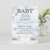 Snowflakes Baby shower van het bosgebergte Kaart (Staand voorkant)