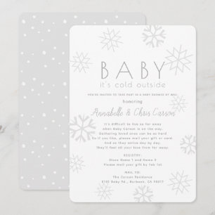 Snowflakes Baby zijn koudgrijs Baby shower per pos Kaart