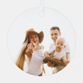 Snowflakes Baby's First Kerstscript Name Metalen Ornament (Achterkant)