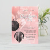 Snowflakes, Balls Red Kerstbedrijf Kaart (Staand voorkant)