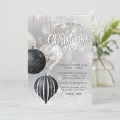 Snowflakes, Balls Silver kerstbedrijf Kaart (Staand voorkant)