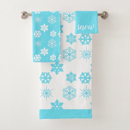Snowflakes Bath Towel Set Bad Handdoek (Insitu)
