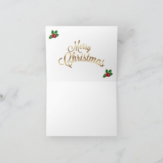 Snowflakes Bells Holly Santa Reindekerst Kaart (Binnen)