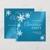Snowflakes, bevroren Blauwe kerstfeestdag Kaart (Voorkant / Achterkant)