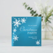 Snowflakes, bevroren Blauwe kerstfeestdag Kaart (Staand voorkant)