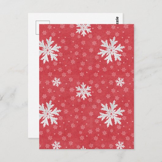 Snowflakes bij uitnodiging op kerstavond (Voorkant / Achterkant)
