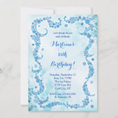 Snowflakes Birthday Invitation Kaart (Voorkant)