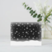 SNOWFLAKES BLACK BRIEFKAART (Staand voorkant)