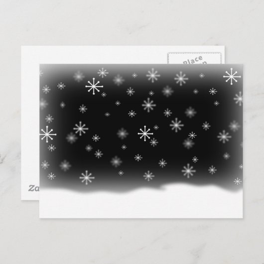 SNOWFLAKES BLACK BRIEFKAART (Voorkant / Achterkant)
