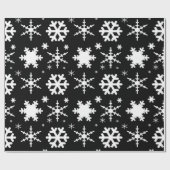 Snowflakes Black Cadeaupapier (Vlak)