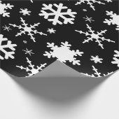 Snowflakes Black Cadeaupapier (Hoek)