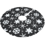 Snowflakes Black Kerstboom Rok (Gekanteld)