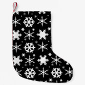 Snowflakes Black Kleine Kerstsok (Voorkant)