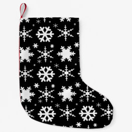 Snowflakes Black Kleine Kerstsok