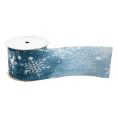 Snowflakes, blauw, kerst satijnen lint (Spoel)
