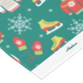 Snowflakes Blauwgroen kerstfeestdagen monogram Tafelkleed (Gekanteld)