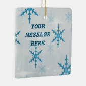 Snowflakes Bling Square Keramisch Ornament (Rechts)