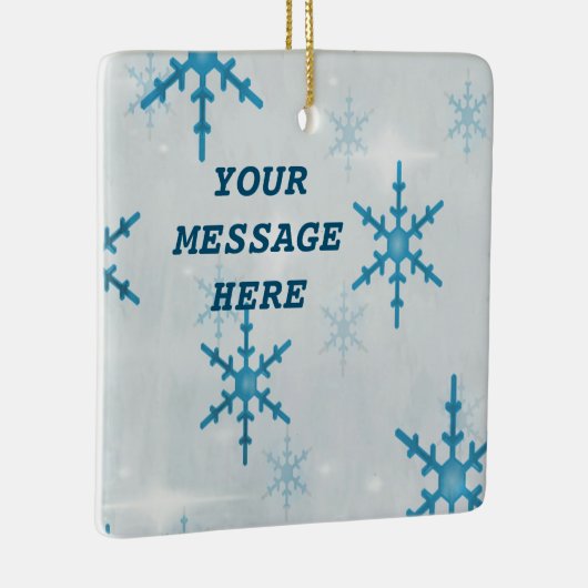 Snowflakes Bling Square Keramisch Ornament (Rechts)