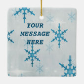 Snowflakes Bling Square Keramisch Ornament (Achterkant)