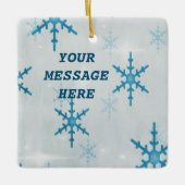 Snowflakes Bling Square Keramisch Ornament (Voorkant)