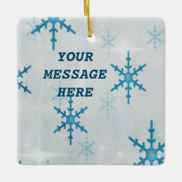 Snowflakes Bling Square Keramisch Ornament
