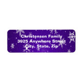 Snowflakes Blue Background Return Address Labels (Voorkant)