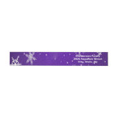 Snowflakes Blue Background Wrap Adresetiketten Omwikkelbaar Adreslabel (Individueel)