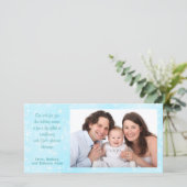 Snowflakes Blue Blessings Kerstfotokaarten Feestdagenkaart (Staand voorkant)