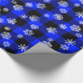 Snowflakes Blue Buffalo Pset l'Kerstpatroon Cadeaupapier (Hoek)