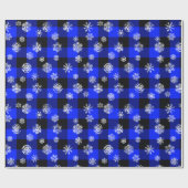 Snowflakes Blue Buffalo Pset l'Kerstpatroon Cadeaupapier (Vlak)