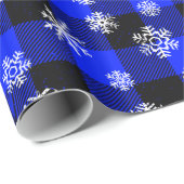 Snowflakes Blue Buffalo Pset l'Kerstpatroon Cadeaupapier (Rol Hoek)