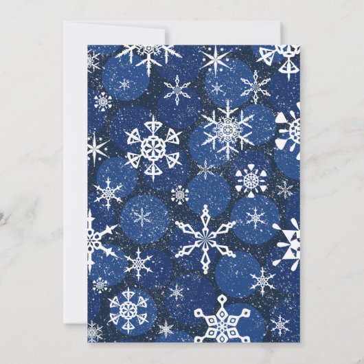 Snowflakes Blue Business Corporate Holiday Party Kaart (Achterkant)