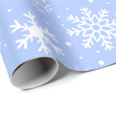 Snowflakes Blue Cadeaupapier (Rol Hoek)
