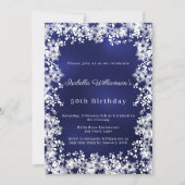 Snowflakes blue elegant winter party birthday kaart (Voorkant)